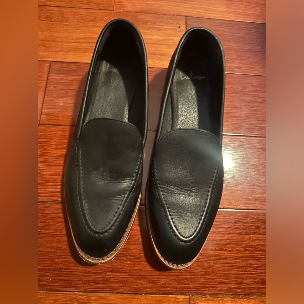 Lulus Black Leather Pointed Classic Mules Flats Slippers Shoes - Women’s 7.5 New